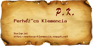 Perhócs Klemencia névjegykártya